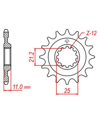 Pignon Moto JT SPROCKETS Pignon acier:JTF824.17dents Pas:520