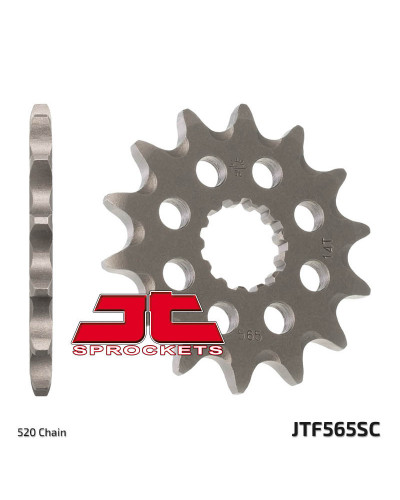 Pignon Moto JT SPROCKETS Pignon JT SPROCKETS 12 dents acier anti-boue pas 520 type 565SC Kawasaki KX250