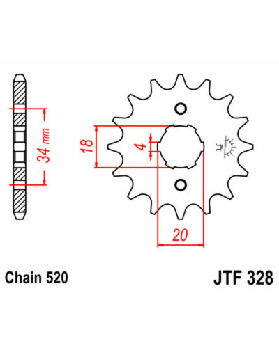 Pignon Moto JT SPROCKETS Pignon JT SPROCKETS 13 dents acier pas 520 type 328
