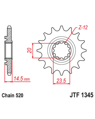 Pignon Moto JT SPROCKETS Pignon JT SPROCKETS acier anti-bruit 1345 - 525