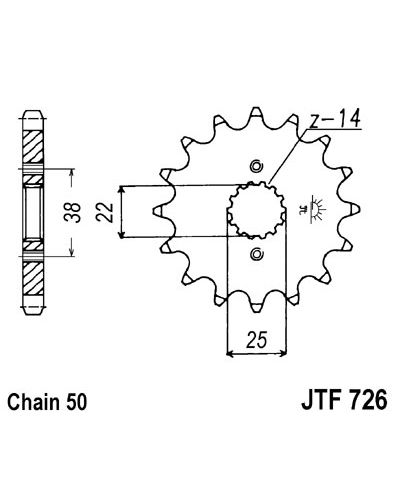 Pignon Moto JT SPROCKETS Pignon JTF726.14