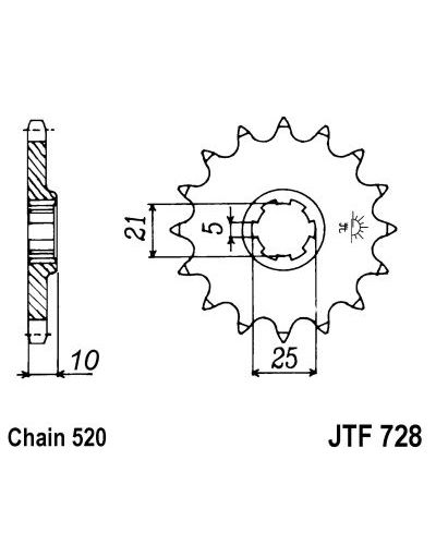 Pignon Moto JT SPROCKETS Pignon JTF728.16 Pignon Moto JT SPROCKETS Pignon JTF728.16