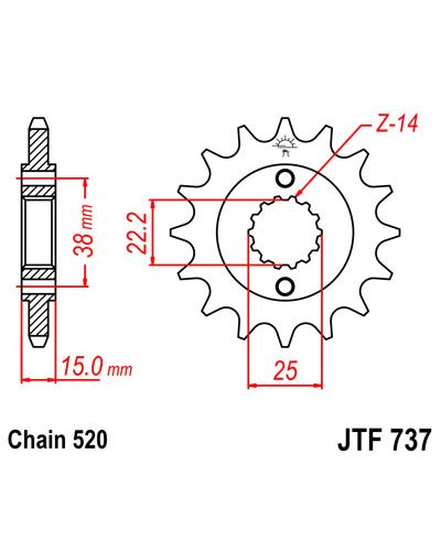 Pignon Moto JT SPROCKETS Pignon JTF737.15 Pignon Moto JT SPROCKETS Pignon JTF737.15