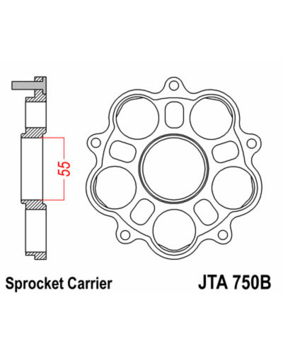 Couronne Moto JT SPROCKETS Support de couronne JT SPROCKETS 5 Silentblocs Ducati