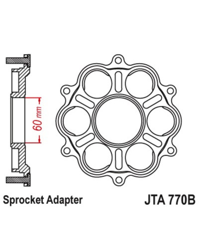 Couronne Moto JT SPROCKETS Support de couronne JT SPROCKETS 6 Silentblocs Ducati Panigale/Monster
