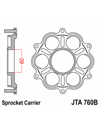 Couronne Moto JT SPROCKETS Support de couronne JT SPROCKETS 6 Silentblocs Ducati
