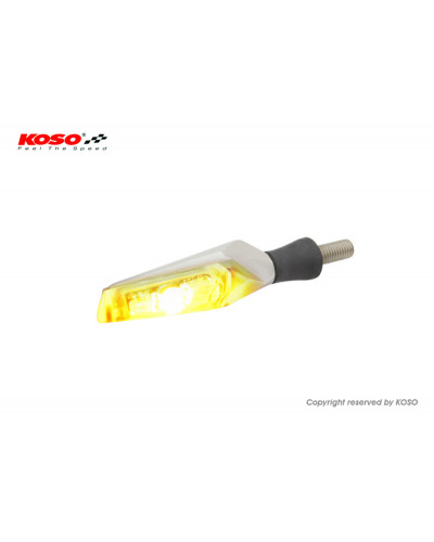 Clignotants Moto KOSO Clignotant KOSO Mars LED argent/translucide universel  vendu à l'unité