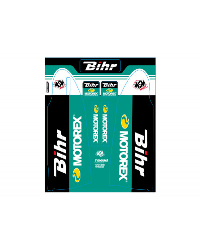 Stickers Déco Moto KUTVEK Kit de déco de fourche Bihr/Motorex KUTVEK YAMAHA YZ-YZF