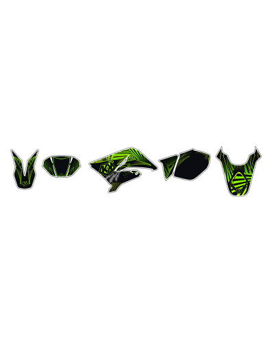 KIT STICKERS KUTVEK Kit déco Graff vert Kutvek Derbi Senda DRD X-Treme