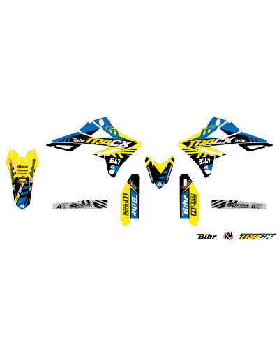 KIT STICKERS KUTVEK Kit déco KUTVEK Tracx jaune Suzuki RM-Z250