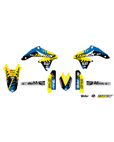 KIT STICKERS KUTVEK Kit déco KUTVEK Tracx jaune Suzuki RM-Z250