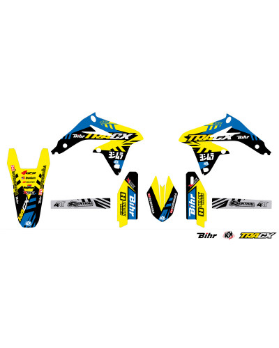 KIT STICKERS KUTVEK Kit déco KUTVEK Tracx jaune Suzuki RM-Z450