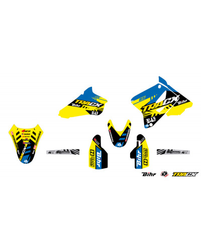 KIT STICKERS KUTVEK Kit déco KUTVEK Tracx jaune Suzuki RM85