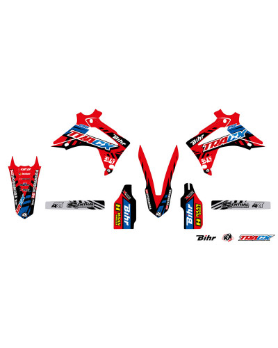 KIT STICKERS KUTVEK Kit déco KUTVEK Tracx rouge Honda CRF250R