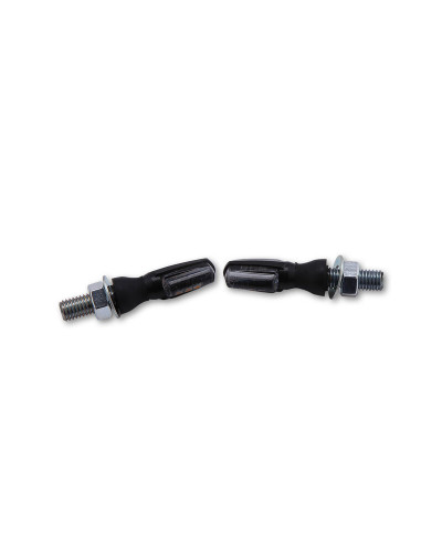 Clignotants Moto LED HIGHSIDER Clignotant/feu de position LED HIGHSIDER smart Spark 2en1 homologué - verre fumé - la paire