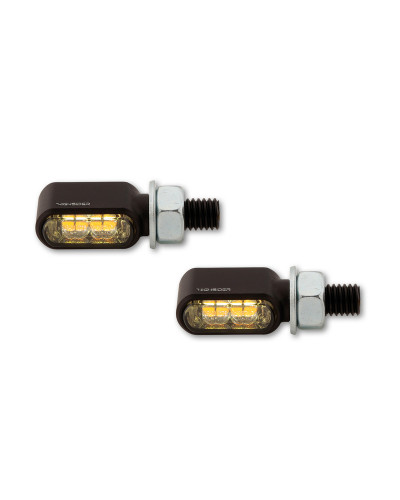 Clignotants Moto LED HIGHSIDER Clignotants LED HIGHSIDER Little Bronx 2en1 - clignotant/feu de position avant - par paire