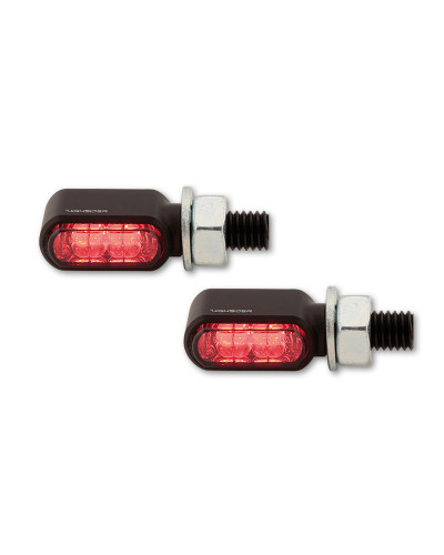 Clignotants Moto LED HIGHSIDER Clignotants LED HIGHSIDER Little Bronx 3en1 - clignotant/feu stop/feu de position arrière - par pair