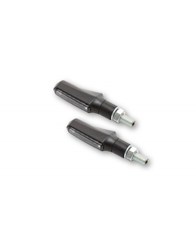 Clignotants Moto LED HIGHSIDER Feu arrière/clignotant LED HIGHSIDER smart Shorty Fin 3en1 homologué - verre fumé - la paire