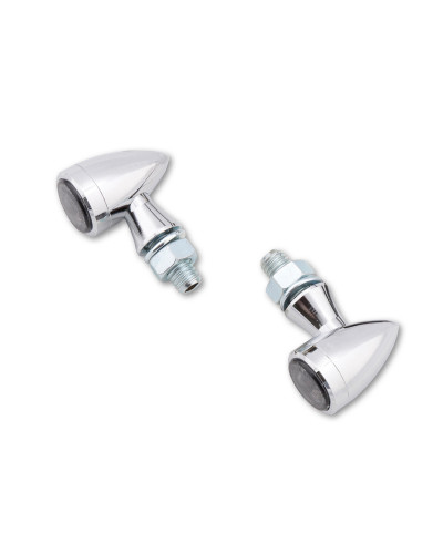 Clignotants Moto LED HIGHSIDER Feu arrière/clignotant LED HIGHSIDER smart Sixteen Bullet 3en1 homologué - verre fumé - la paire