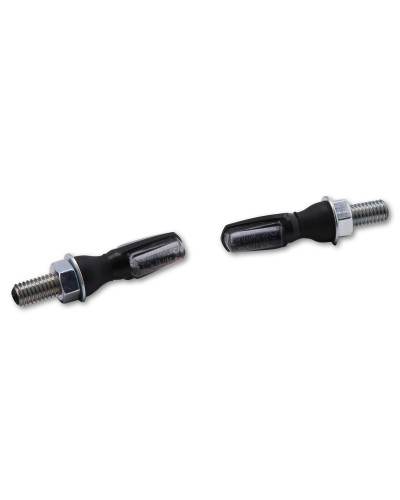 Clignotants Moto LED HIGHSIDER Feu arrière/clignotant LED HIGHSIDER smart Spark 3en1 homologué - verre fumé - la paire
