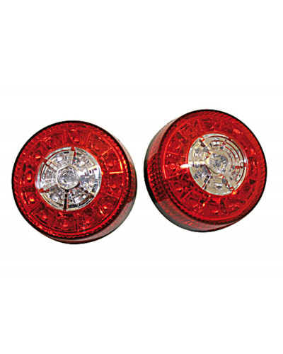Clignotants Moto LED HIGHSIDER Feu arrière/clignotant LED pour quad HIGHSIDER smart 3en1 homologué - verre rouge - la paire