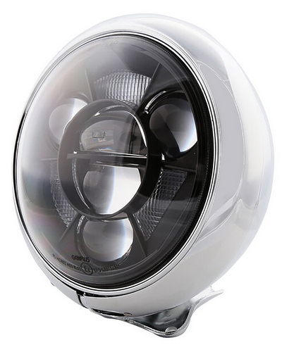 Accessoires Feux Moto LED HIGHSIDER Feu avant LED HIGHSIDER HD-Style type 11 - montage inférieur