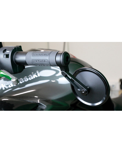 Rétroviseur Moto Universel LED HIGHSIDER Rétroviseur d'embout de guidon HIGHSIDER pro Nova-Run court - noir