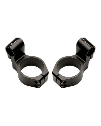 Guidon Moto LIGHTECH Bracelets LIGHTECH Ø48 hauteur +20mm/déport +40mm/10° noir