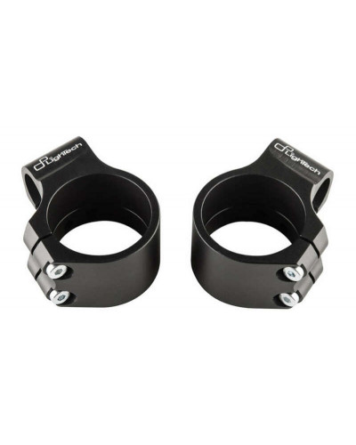 Guidon Moto LIGHTECH Bracelets LIGHTECH Ø50 hauteur 0mm/déport +40mm/10° noir