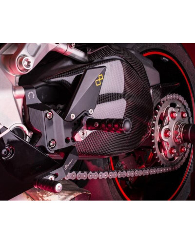 Tampon Protection Moto LIGHTECH Carter de bras oscillant LIGHTECH carbone brillant Ducati Panigale