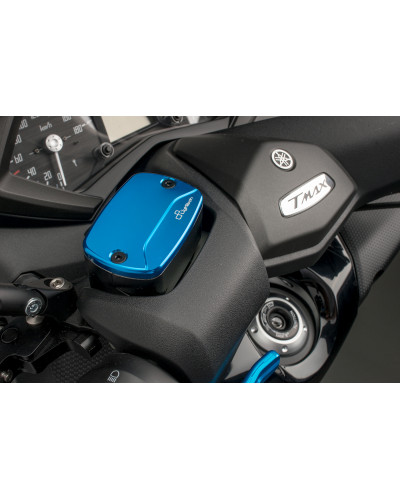 Couvercle Maitre Cylindre Moto LIGHTECH Couvercle de maître-cylindre de frein avant/arrière LIGHTECH alu cobalt Yamaha T-Max 500/530