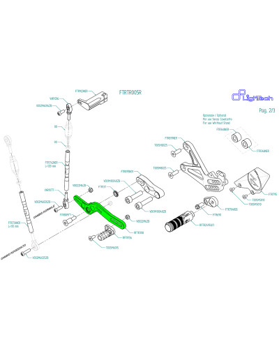 Pièces Détachées Commandes Moto LIGHTECH Ensemble de levier de vitesse LIGHTECH pour commande arrière