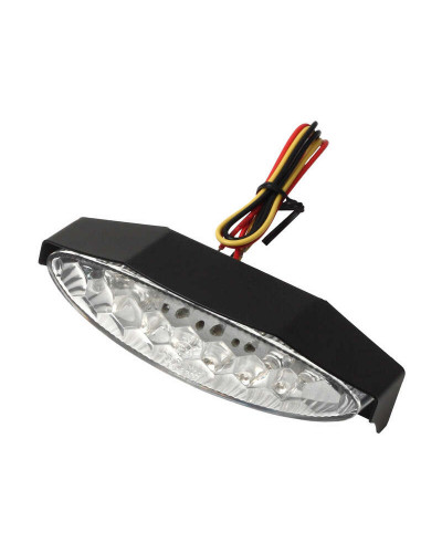 Accessoires Feux Moto LIGHTECH Feu arrière LIGHTECH LED avec éclairage de plaque et casquette alu noir universel
