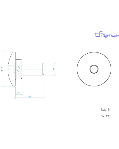 Visserie Moto Standard LIGHTECH Vis LIGHTECH M5 X 11 Type 1023 Ergal argent à l'unité