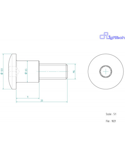 Visserie Moto Standard LIGHTECH Vis LIGHTECH M6 X 20 Type 1021 Ergal or à l'unité