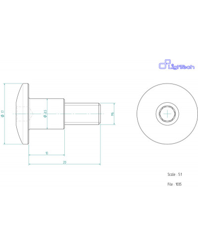 Visserie Moto Standard LIGHTECH Vis LIGHTECH M6 X 20 Type 1035 Ergal or à l'unité