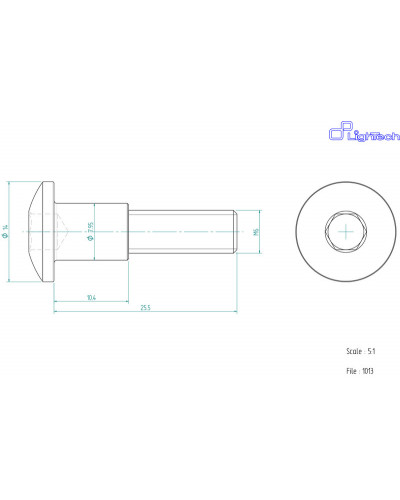 Visserie Moto Standard LIGHTECH Vis LIGHTECH M6 X 25 5 Type 1013 Ergal argent à l'unité