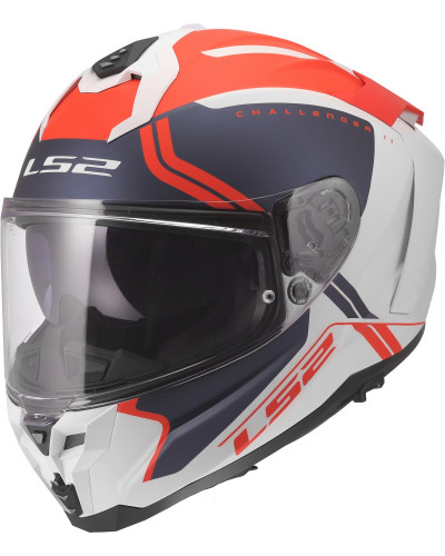 Casque Integral Moto LS2 Challenger II Titan blanc-bleu