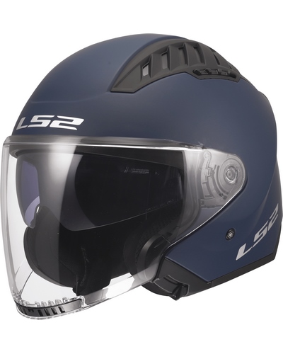 Casque Jet Moto LS2 Copter II ventilé bleu mat