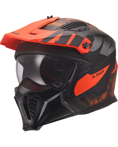 Casque Transformable Moto LS2 Drifter Gas gris-orange