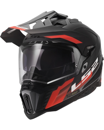 Casque Integral Moto LS2 Explorer Hexa noir-rouge