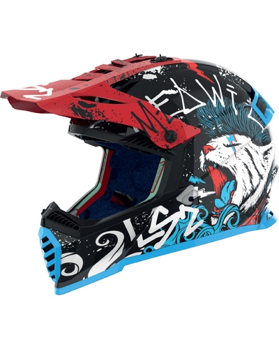 Casque Moto Cross LS2 Fast Evo II Stramaw kid multicolore