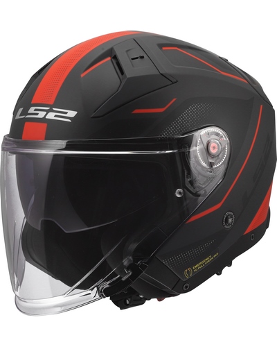 Casque Jet Moto LS2 Infinity II Veyron noir-gris