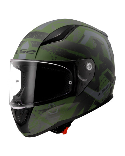 Casque Integral Moto LS2 Rapid II Thunder birds kaki