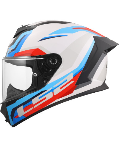 Casque Integral Moto LS2 Rapid III Hyper blanc-bleu