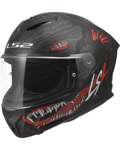 Casque Integral Moto LS2 Rapid III Kaiju noir-rouge