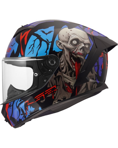 Casque Integral Moto LS2 Rapid III Zombie noir-rouge