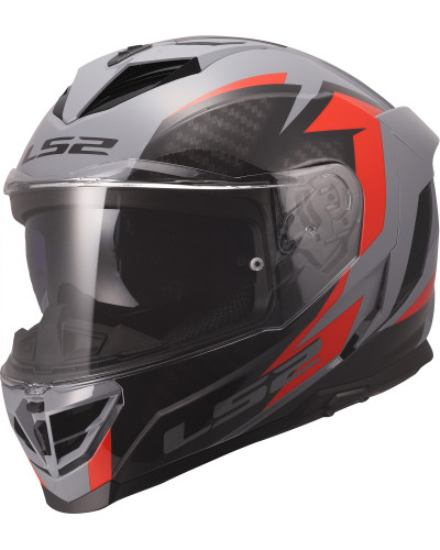 Casque Integral Moto LS2 Storm III Dynamo gris-rouge