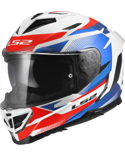 Casque Integral Moto LS2 Storm III Komai blanc-bleu