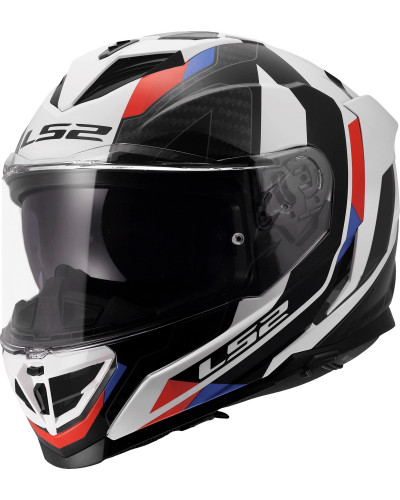 Casque Integral Moto LS2 Storm III Sporty blanc-bleu